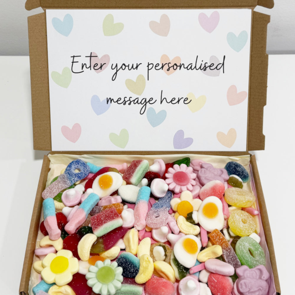 Personalised Sweet Boxes with Heart Design Label