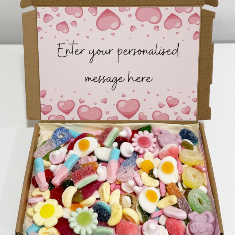 Personalised Sweet Boxes with Heart Design Label