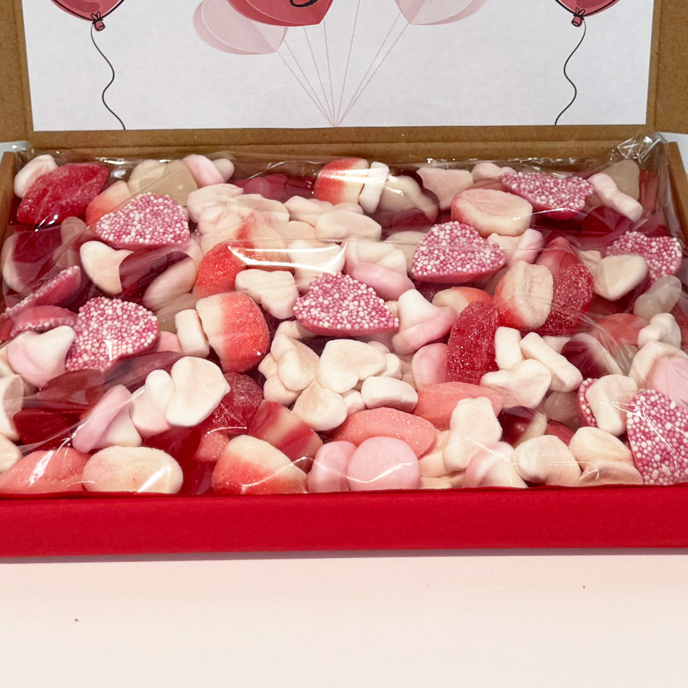 Personalised Heart Balloons Valentine's Day Sweet Gift Box