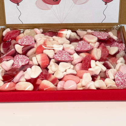 Personalised Heart Balloons Valentine's Day Sweet Gift Box