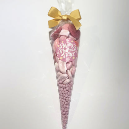 Premium Large Mother's Day Sweet Cone - Hearts and Flowers