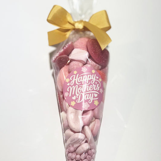 Premium Large Mother's Day Sweet Cone - Hearts and Flowers