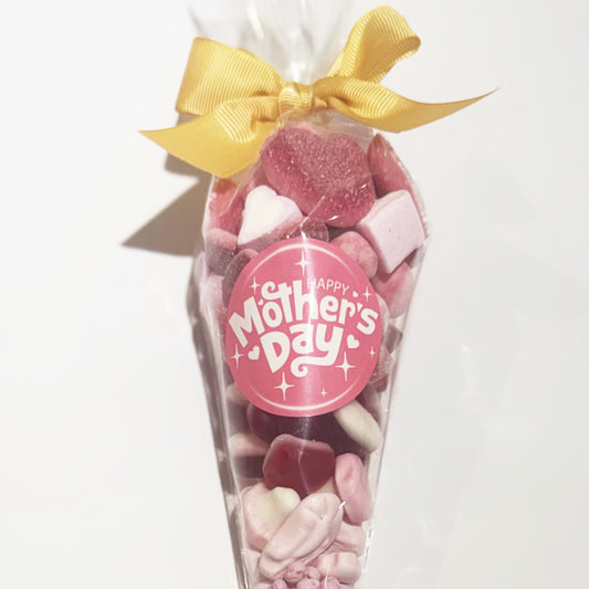 Premium Large Mother's Day Sweet Cone - Hearts and Stars