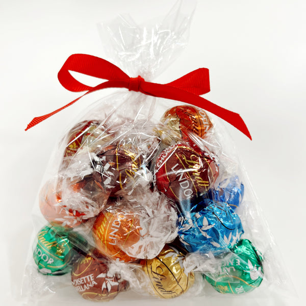 Cellophane wrapping with coloured ribbon – Merribell Confectionery
