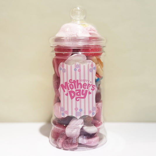 Mother's Day Victorian Sweet Jar - Pink Stripes