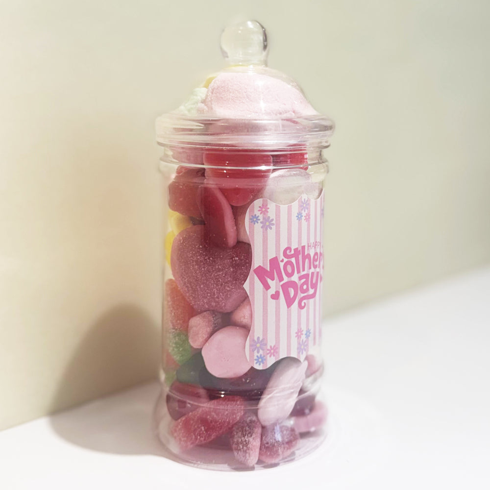 Mother's Day Victorian Sweet Jar - Pink Stripes