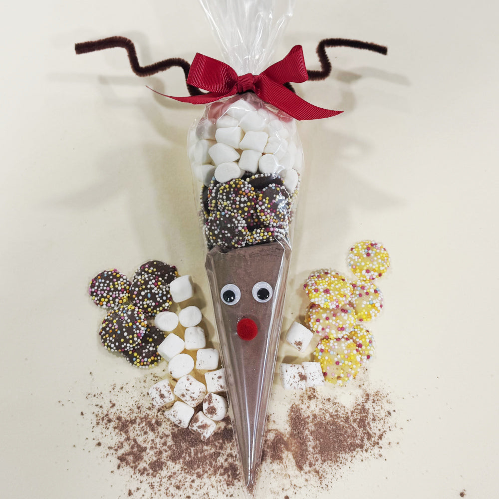Christmas Reindeer Hot Chocolate Cone - Chocolate Jazzies