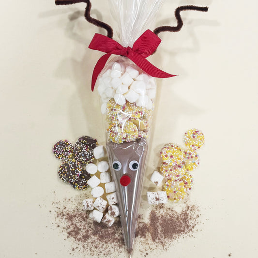 Christmas Reindeer Hot Chocolate Cone - Chocolate Snowies