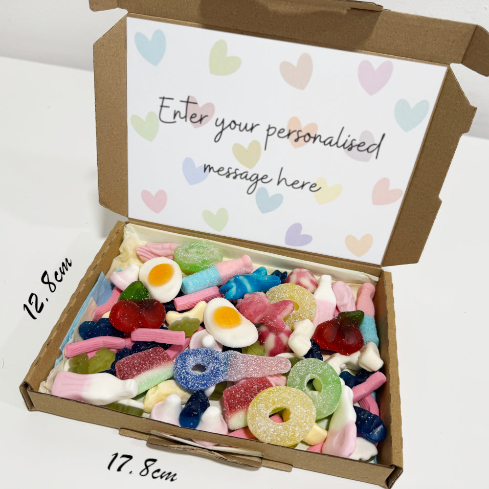 Personalised Sweet Boxes with Heart Design Label